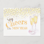 Say応援招待状新年パーティーシャンパン ポストカード (正面)