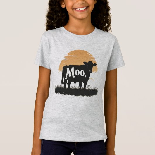 Say —モーかわいい牛のシルエット tシャツ (正面)