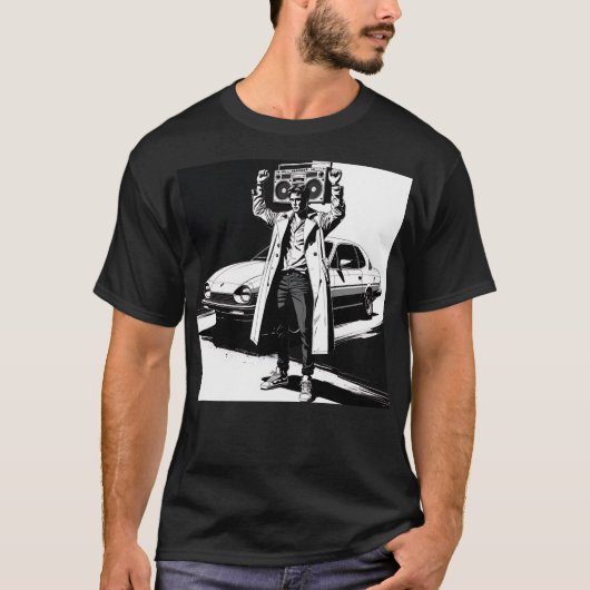 Say Anything – 白いステンシル Tシャツ (正面)