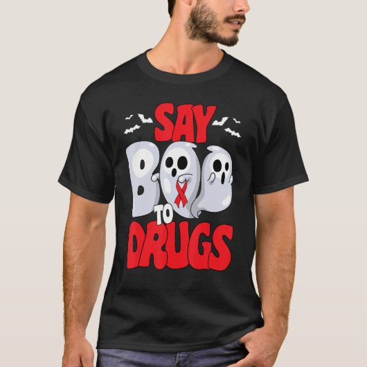 Say Boo To Drugs Red Ribbon Week Awareness Hallowe Tシャツ (正面)