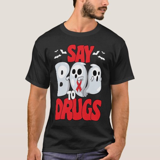 Say Boo To Drugs Red Ribbon Week Awareness Hallowe Tシャツ (正面)