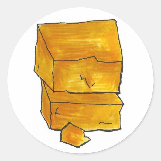 SAY CHEESEチェダーチーズグルメ料理食品 ラウンドシール (正面)