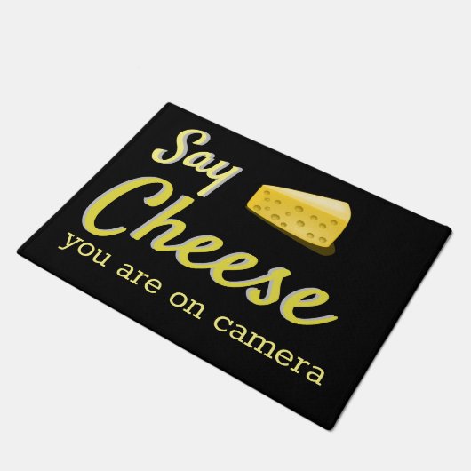 Say Cheese - おもしろい引用文 ドアマット (アングル)
