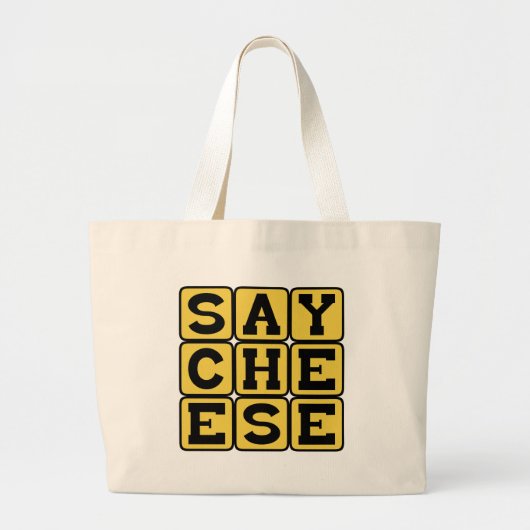Say Cheese、写真家のリクエスト ラージトートバッグ (正面)