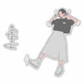 「Say Cheese」美少女カスタマイズ可能 シール (正面)