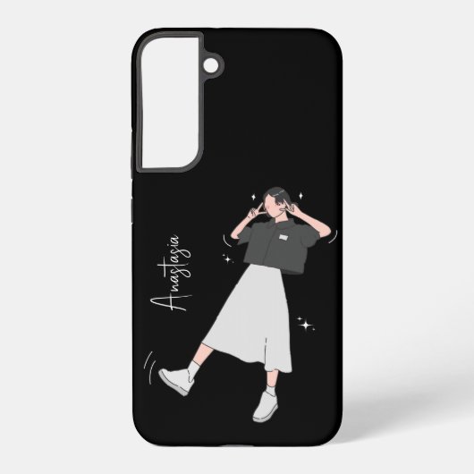 「Say Cheese」美少女カスタマイズ可能 Samsung Galaxyケース (裏面)