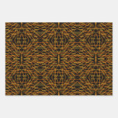 Say Cheese And Macaroni Cheesy Orange On Black Art ラッピングペーパーシート (正面2)