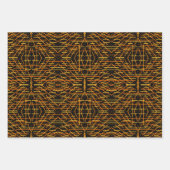 Say Cheese And Macaroni Cheesy Orange On Black Art ラッピングペーパーシート (正面)