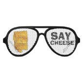 SAY CHEESE Cheddarおもしろいフォトブースパーティーシェード アビエーターサングラス (正面)