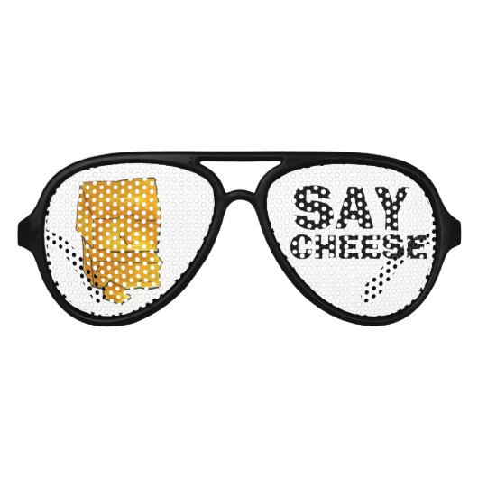 SAY CHEESE Cheddarおもしろいフォトブースパーティーシェード アビエーターサングラス (正面)