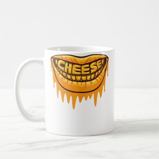 Say Cheese Funny Cheesy Smile Photography Gift コーヒーマグカップ (左)