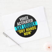 Say Dry Hands Now - Voice Activated Sticker ラウンドシール (封筒)