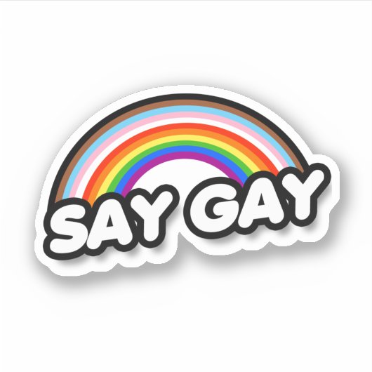 Say Gay - Inclusive Rainbow シール (正面)