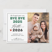 Say Good to 2024 Welcome 2025写真モダン シーズンカード (正面)