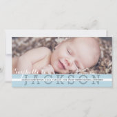 Say Hello男の赤ちゃん写真の誕生発表 案内状 (正面)