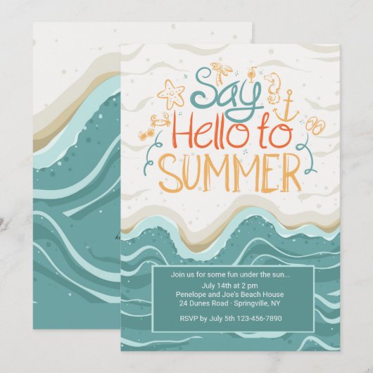 Say Hello to Summer招待状 招待状 (正面/裏面)