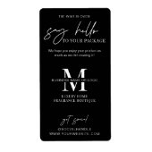 Say Hello To Your Order Monogram Black Packaging ラベル (正面)