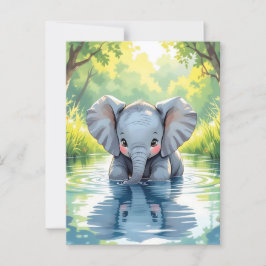 Say Hi with this cute Elephant Themed ポストカード