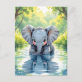 Say Hi with this cute Elephant Themed ポストカード (正面)