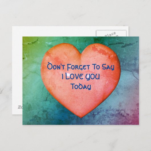 Say I Love You Pinkハート ポストカード (正面/裏面)