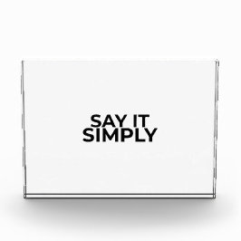 Say it Simply Minimalist Modern Desk Sign フォトブロック