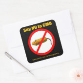 Say NO GMO Stiker 3"x3" スクエアシール (封筒)