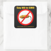Say NO GMO Stiker 3"x3" スクエアシール (バッグ)