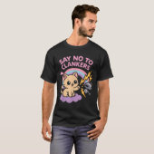 Say No To Clankers Anti Ai Robots Cute Kitten Rain Tシャツ (正面フル)