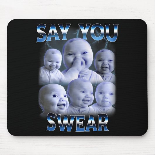Say You Swear Ai Niche Baby Holding Back Laugh Gen マウスパッド (正面)