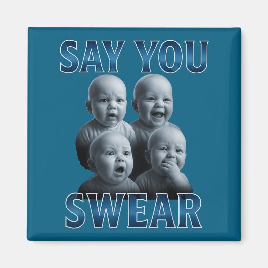 Say You Swear Ai Niche Baby Holding Back Laugh Gen マグネット (正面)