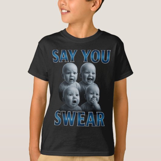 Say You Swear Ai Niche Baby Holding Back Laugh Gen Tシャツ (正面)