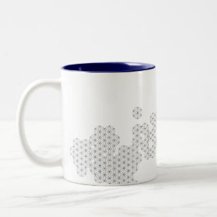 Saybrookの「生命の花」コーヒー・マグ ツートーンマグカップ