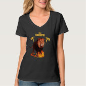 Saying firefighter firefighter lion hero king of f tシャツ (正面)