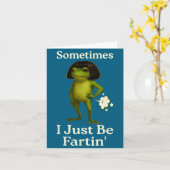 Saying Sometimes Just Fartin Frog Frog I Smile カード (黄色い花)