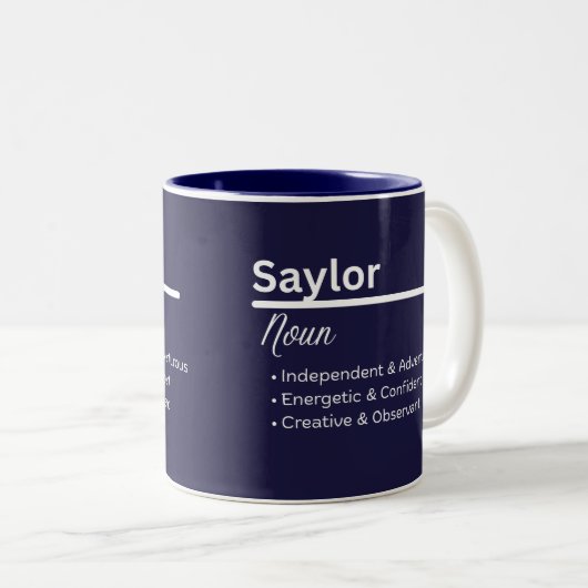 Saylor Personalized Name Coffee Mug ツートーンマグカップ (正面右)