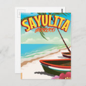 Sayulitaメキシコ旅行ポスター ポストカード (正面/裏面)