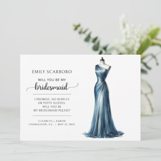 SayYesトレンディーおもしろいBridesmaid提案 招待状 (スタンド正面)