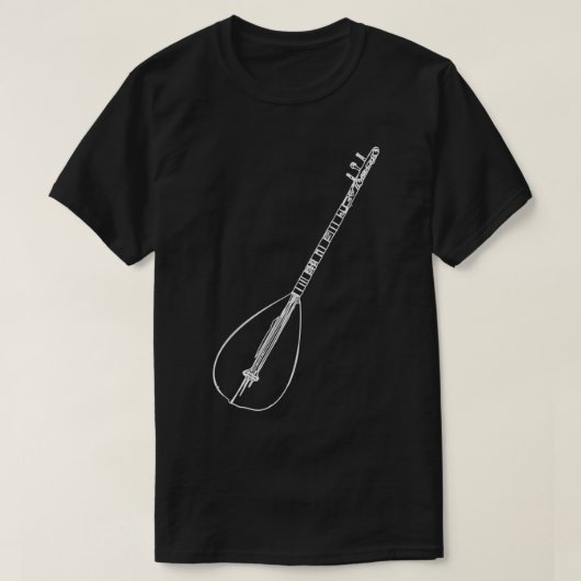 Saz Baglama traditional Turkish Instrument Turkish Tシャツ (デザイン正面)