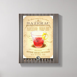 Sazeracニュー・オーリンズの公式のカクテル キャンバスプリント