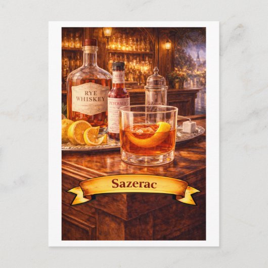 Sazerac Cocktail (American Food Series) ポストカード (正面)