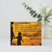 SB277はがきにNO ポストカード (スタンド正面)