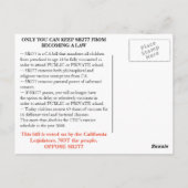 SB277はがきにNO ポストカード (裏面)