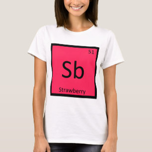 Sb -イチゴ果実の化学周期表 tシャツ