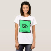 Sb - スカム野郎 化学元素記号 おもしろTシャツ Tシャツ (正面フル)