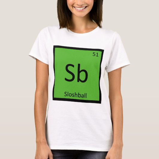 Sb - スローシュボール スポーツ化学周期表 tシャツ (正面)