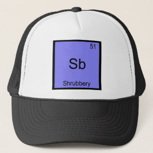 Sb - 低木の面白化学元素記号Tシャツ キャップ