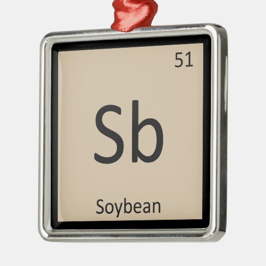 Sb -大豆化学周期表の記号 メタルオーナメント (左)