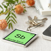 Sb – 消煙化学要素シンボルT型 キーホルダー (側面)