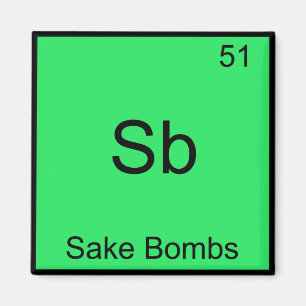 Sb -酒爆弾おもしろい化学要素シンボルTee マグネット