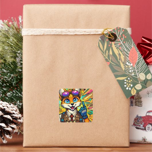 SBD6 Ah-Haキツネ スクエアシール (クリスマス)